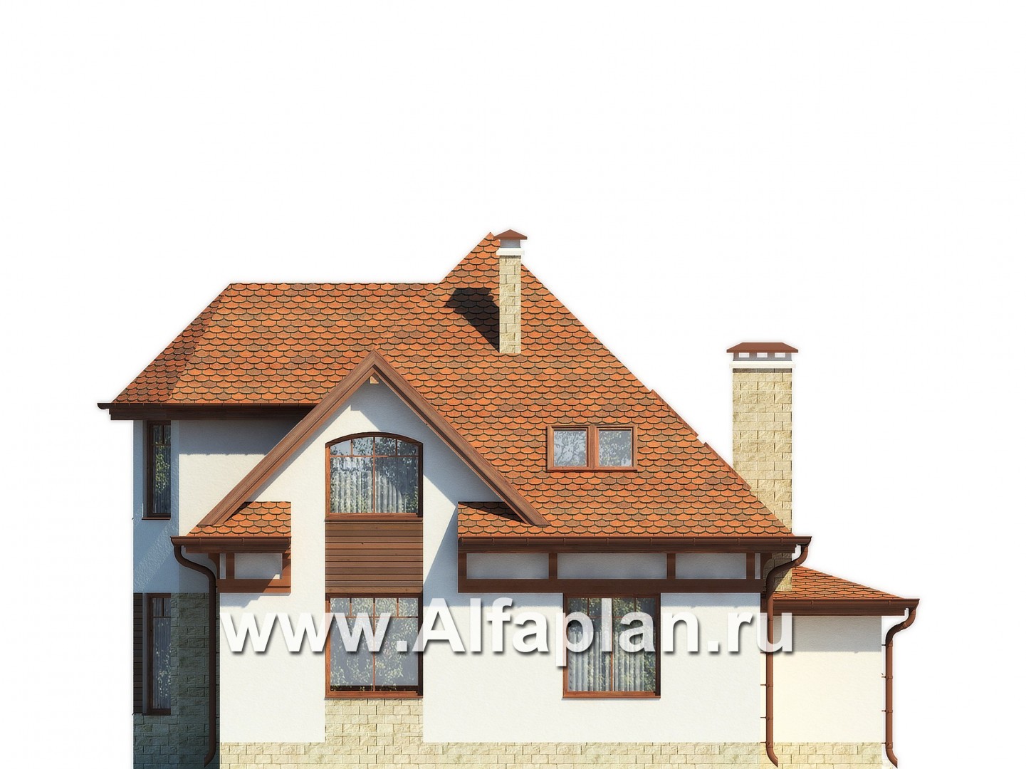 Проекты домов Альфаплан - Экономичный мансардный дом - изображение фасада №4