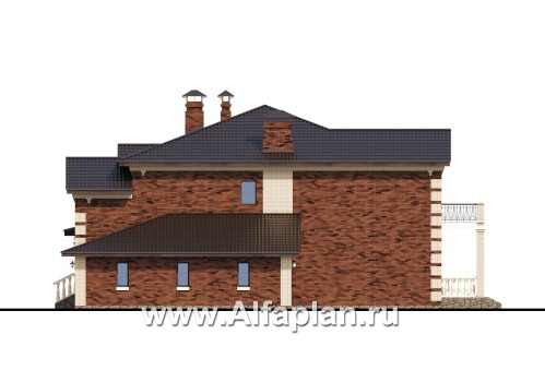 Проекты домов Альфаплан - «Эсперанса» - загородный особняк с террасой и гаражом - превью фасада №2
