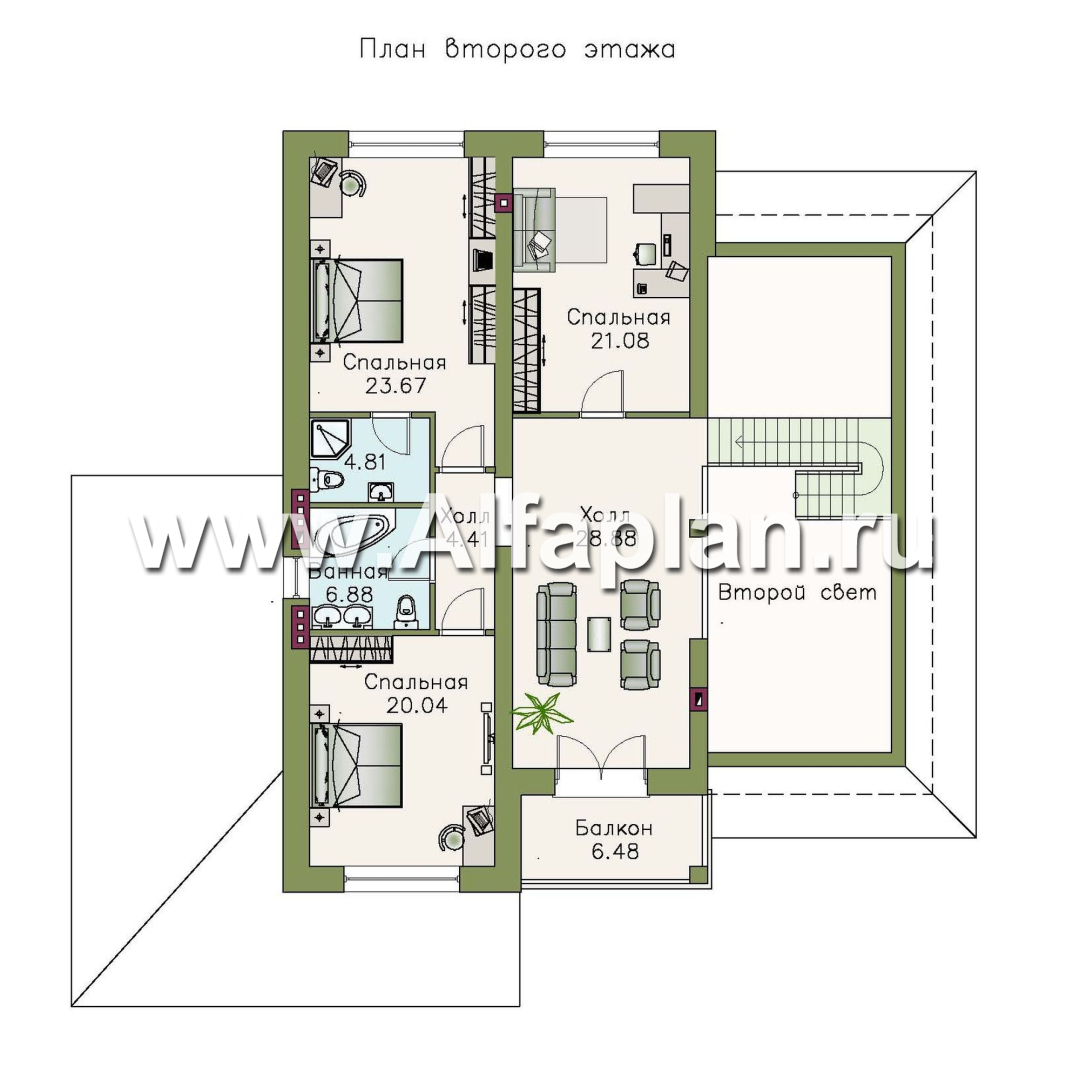 Проекты домов Альфаплан - «Тургенев» - русская усадьба, в классическом стиле - изображение плана проекта №2