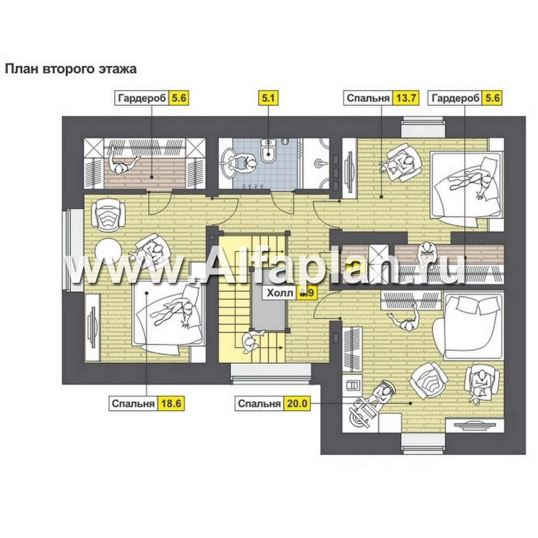 Проекты домов Альфаплан - Небольшой уютный коттедж - изображение плана проекта №1