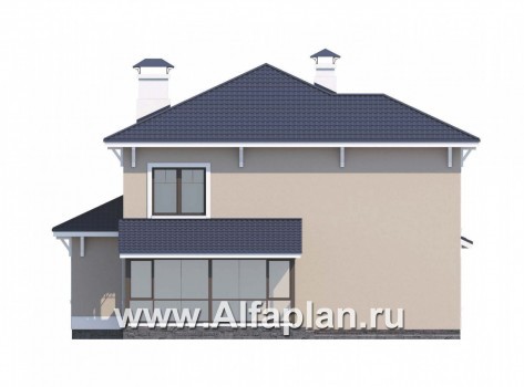 Проекты домов Альфаплан - «Эликсир» - изящный коттедж с входом с юга - превью фасада №4