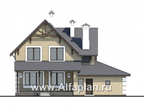 Проекты домов Альфаплан - «Приоритет» - коттедж с компактным планом и комфортной планировкой - превью фасада №4