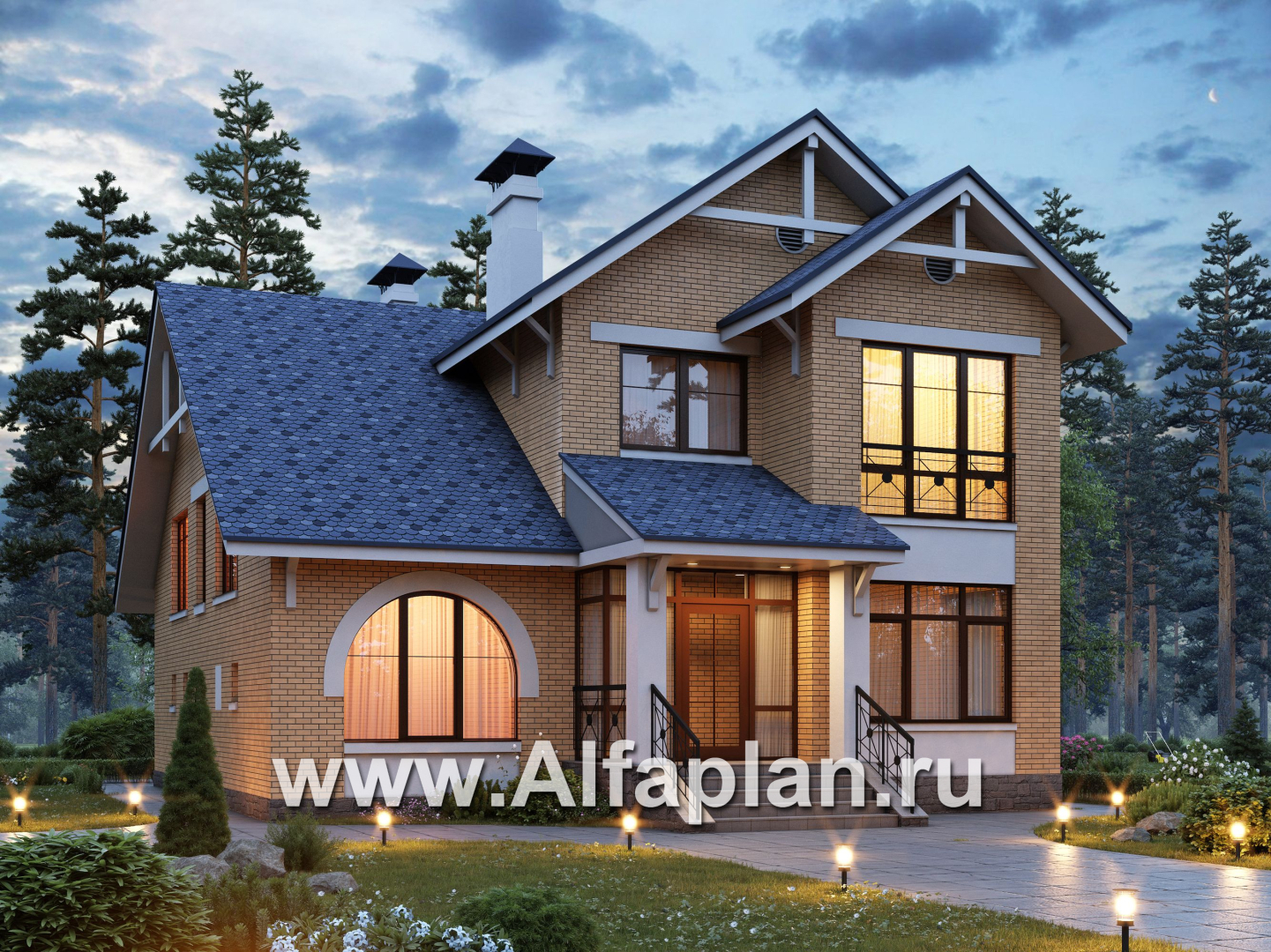 Проекты домов Альфаплан - «Дженни Врен» - комфортный загородный дом - дополнительное изображение №1