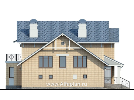 Проекты домов Альфаплан - «Дженни Врен» - комфортный загородный дом - превью фасада №3