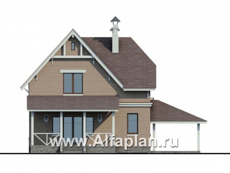 Проекты домов Альфаплан - «Времена года» - дом для семьи с двумя детьми - превью фасада №4