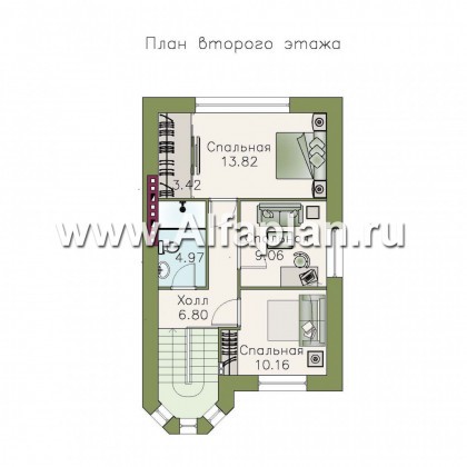 Проект двухэтажного дома с мансардой, с террасой, с гаражом и сауной, цокольный этаж на уровне земли - превью план дома