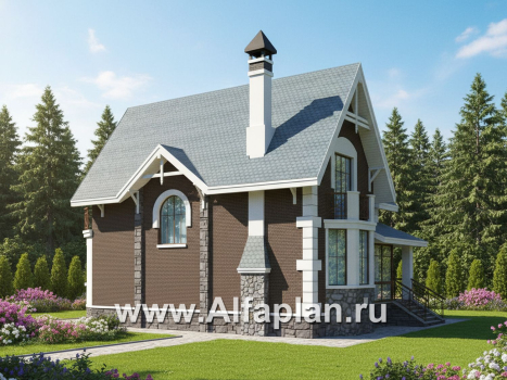 «Стелла »- проект дома с мансардой, с кабинетом, с террасой, в английском стиле - превью дополнительного изображения №3