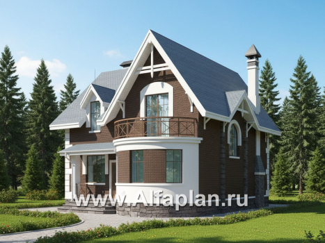 «Стелла »- проект дома с мансардой, с кабинетом, с террасой, в английском стиле - превью дополнительного изображения №4