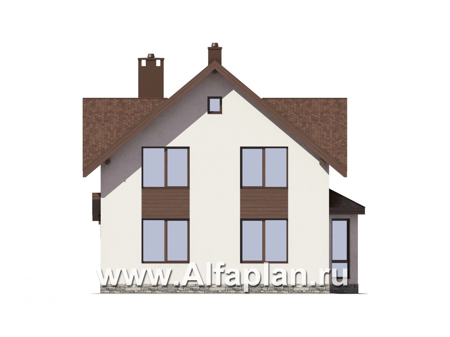 Проекты домов Альфаплан - Экономичный дом для большой семьи - изображение фасада №2