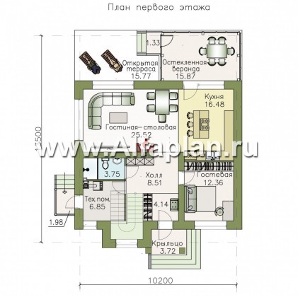 Проекты домов Альфаплан - «Либезюсефрау» - удобный дом с романтическими фасадами - превью плана проекта №1