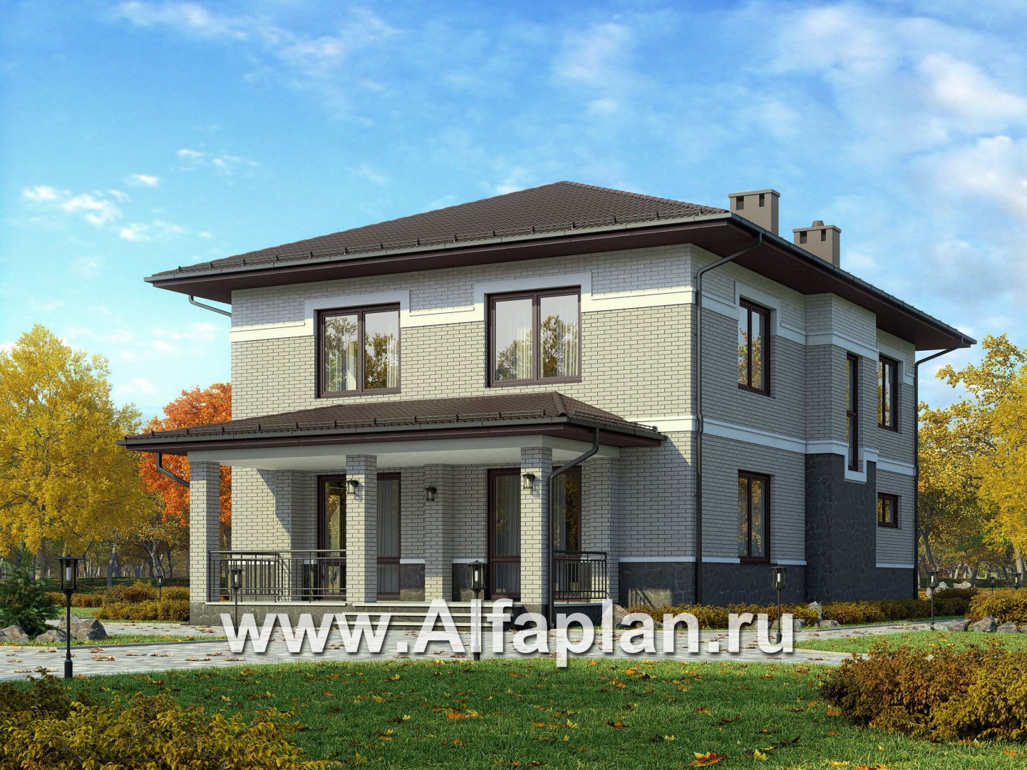 Проекты домов Альфаплан - Двухэтажный дом для узкого участка - дополнительное изображение №1