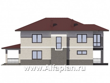 Проекты домов Альфаплан - Двухэтажный дом для узкого участка - превью фасада №2