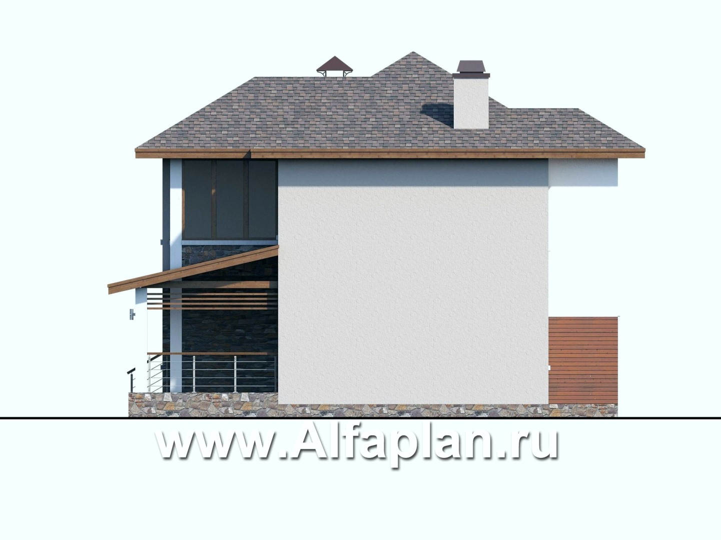 Проекты домов Альфаплан - «Траектория» - современный, компактный дом - изображение фасада №2
