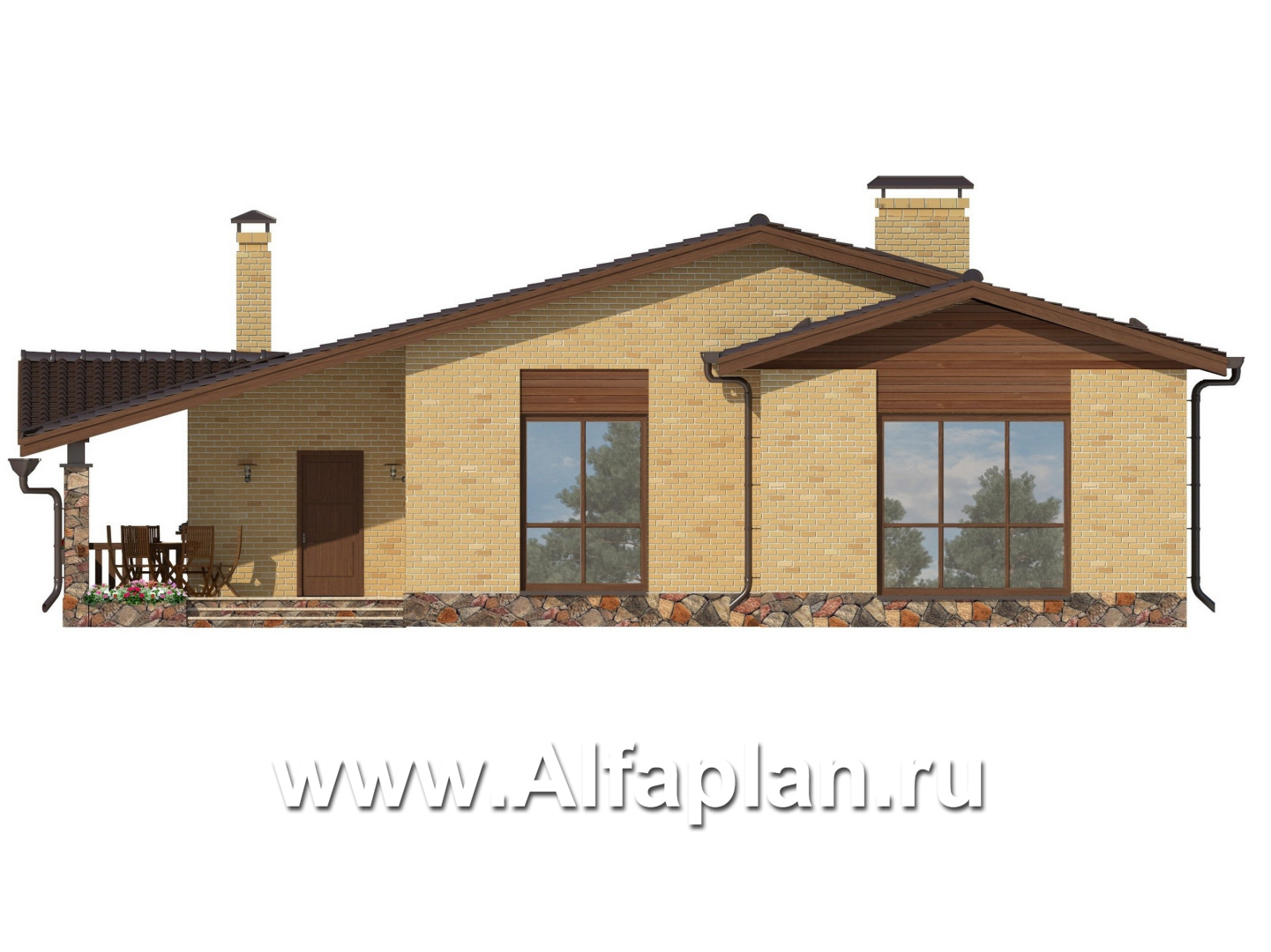 Проекты домов Альфаплан - Небольшой комфортный бассейн - изображение фасада №1