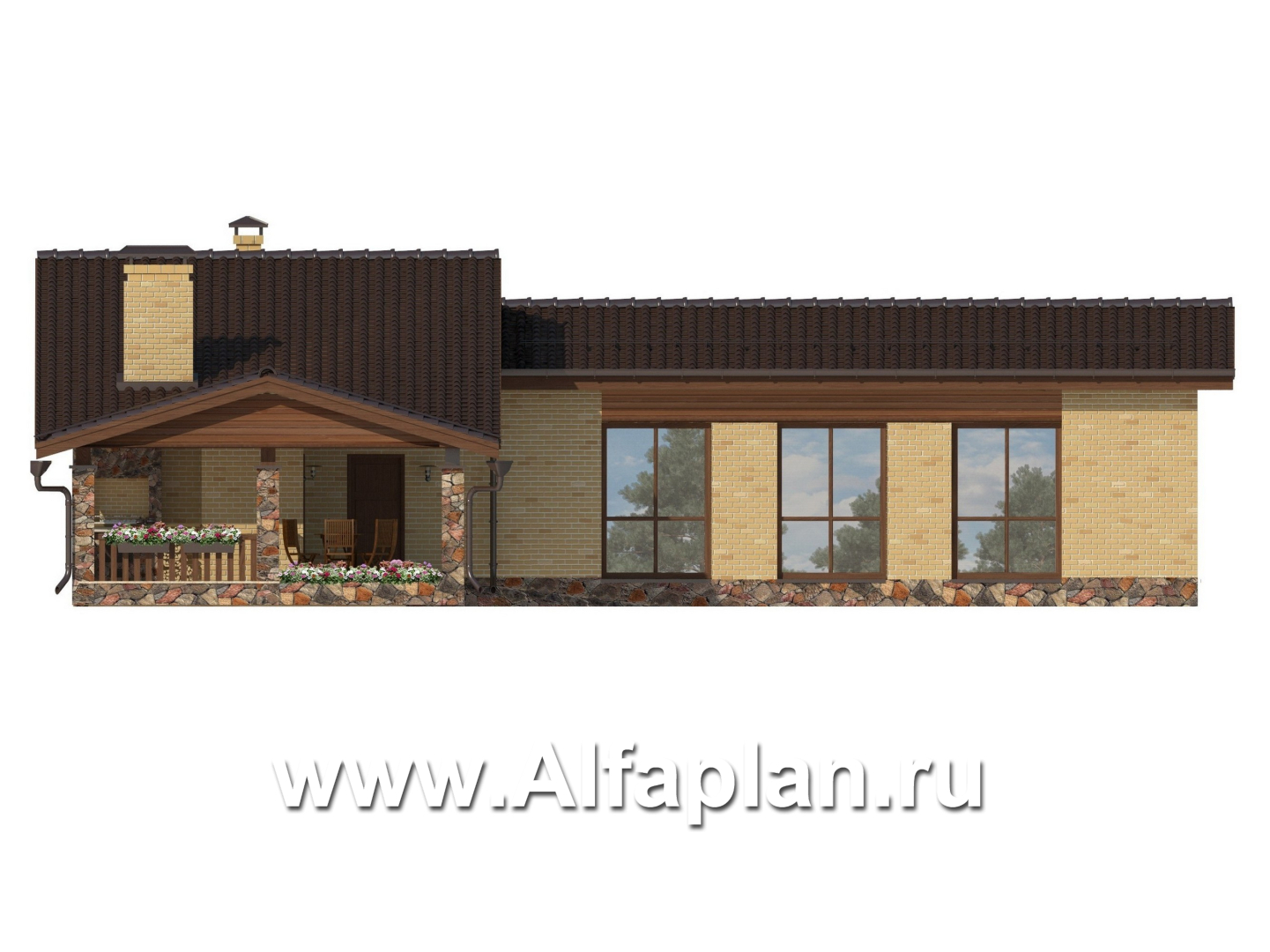 Проекты домов Альфаплан - Небольшой комфортный бассейн - изображение фасада №3