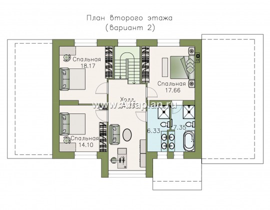 Проекты домов Альфаплан - «Регата» - комфортный дом с террасой и гаражом - превью плана проекта №3