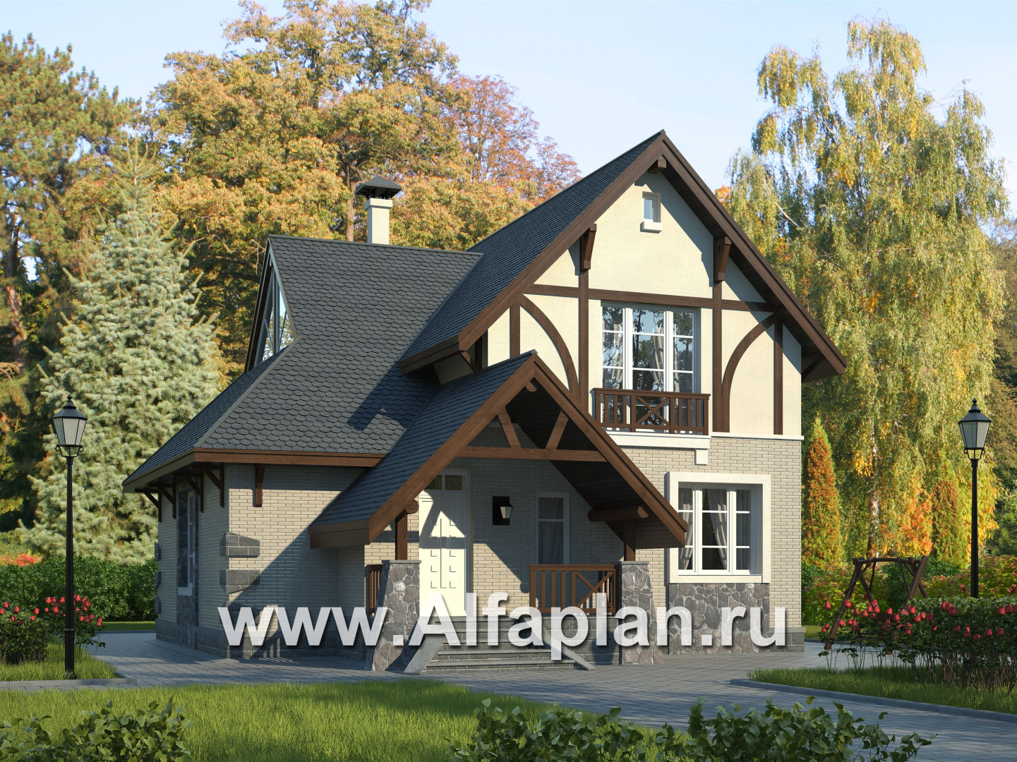 Проекты домов Альфаплан - «Альпенхаус» - альпийское шале - дополнительное изображение №1