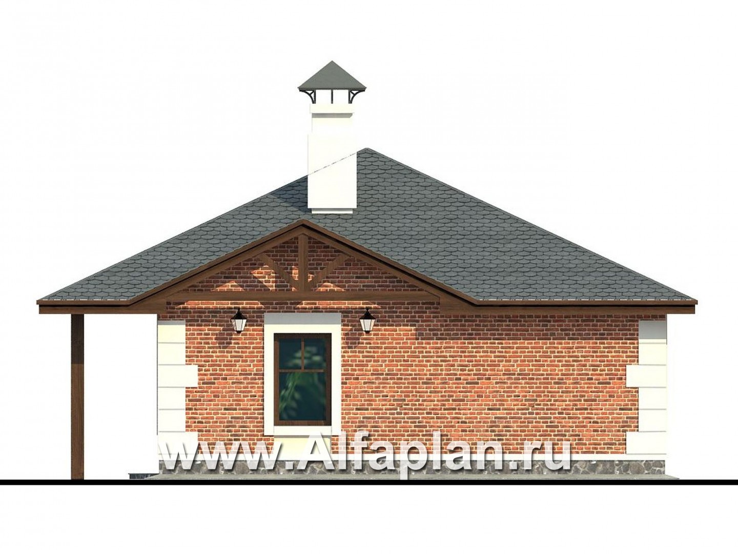 Проекты домов Альфаплан - Проект гаража на 2 авто - изображение фасада №4