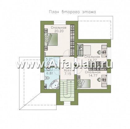 Проекты домов Альфаплан - «Госпожа Буонасье» - компактный коттедж с жилой мансардой - превью плана проекта №2