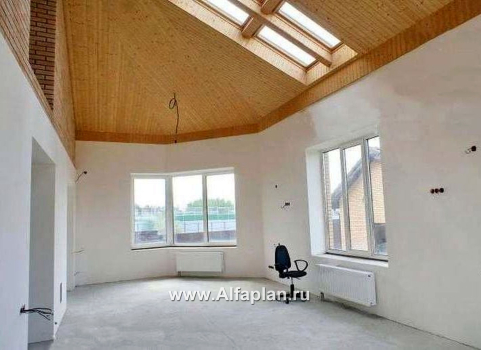 «Рубин» - проект двухэтажного дома из газобетона, с оригинальной гостиной и террасой, гараж на 2 авто - превью дополнительного изображения №4