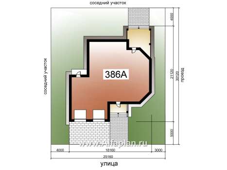 «Рубин» - проект двухэтажного дома из газобетона, с оригинальной гостиной и террасой, гараж на 2 авто - превью дополнительного изображения №5