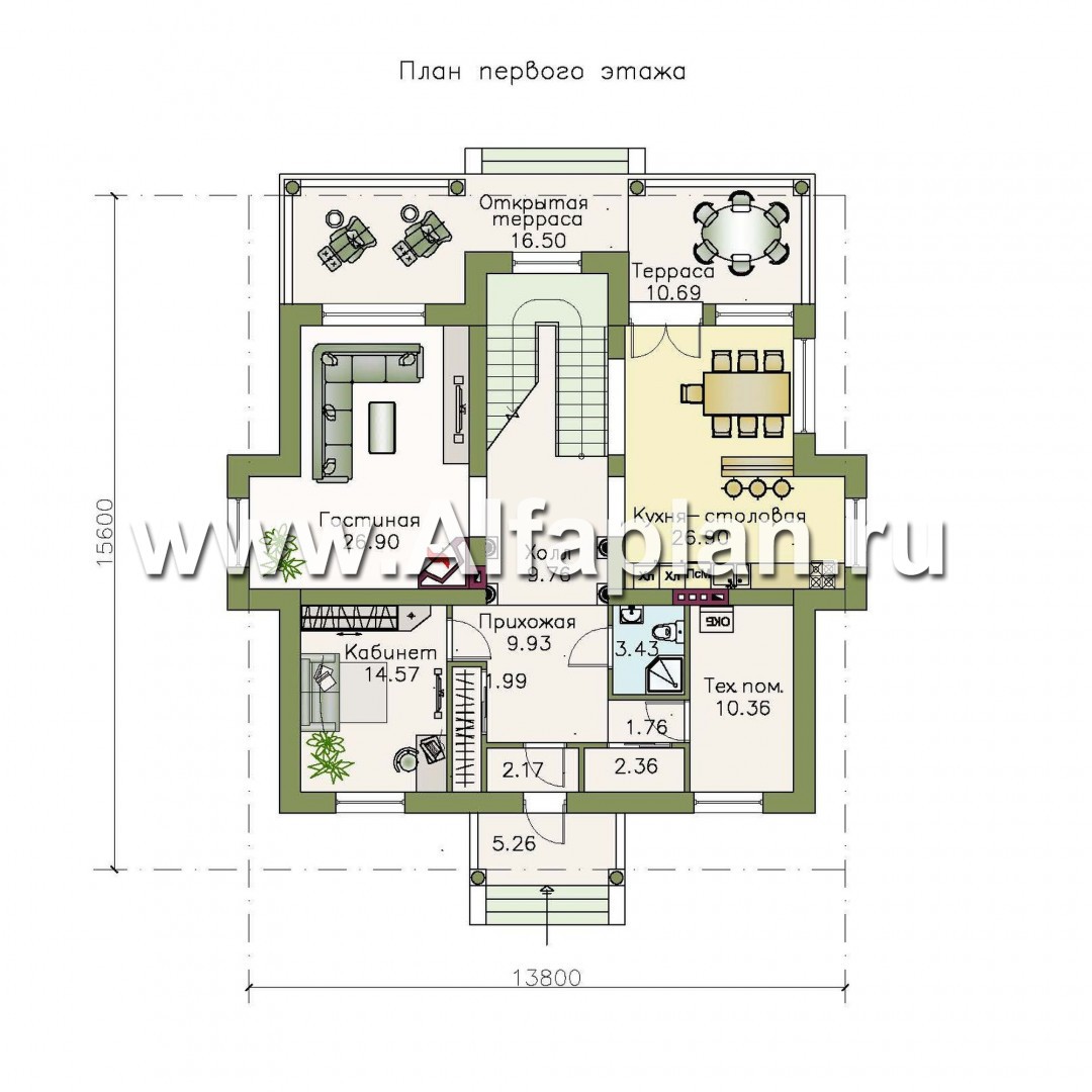 Проекты домов Альфаплан - «Апраксин» -  дом с аристократическим характером - изображение плана проекта №1
