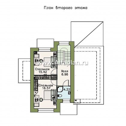 «Прагма» - проект двухэтажного дома из газобетона, с террасой, план с кабинетом на 1 эт - превью план дома