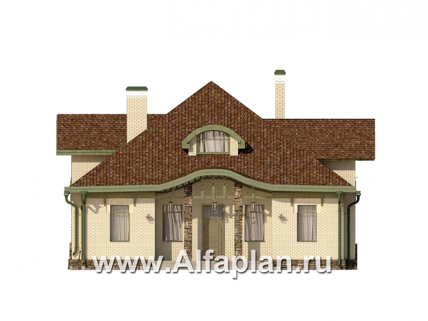 Проекты домов Альфаплан - Загородный коттедж в классическом стиле - изображение фасада №1