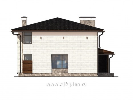 Проекты домов Альфаплан - Дом с интересным дизайном и практичной планировкой - превью фасада №2
