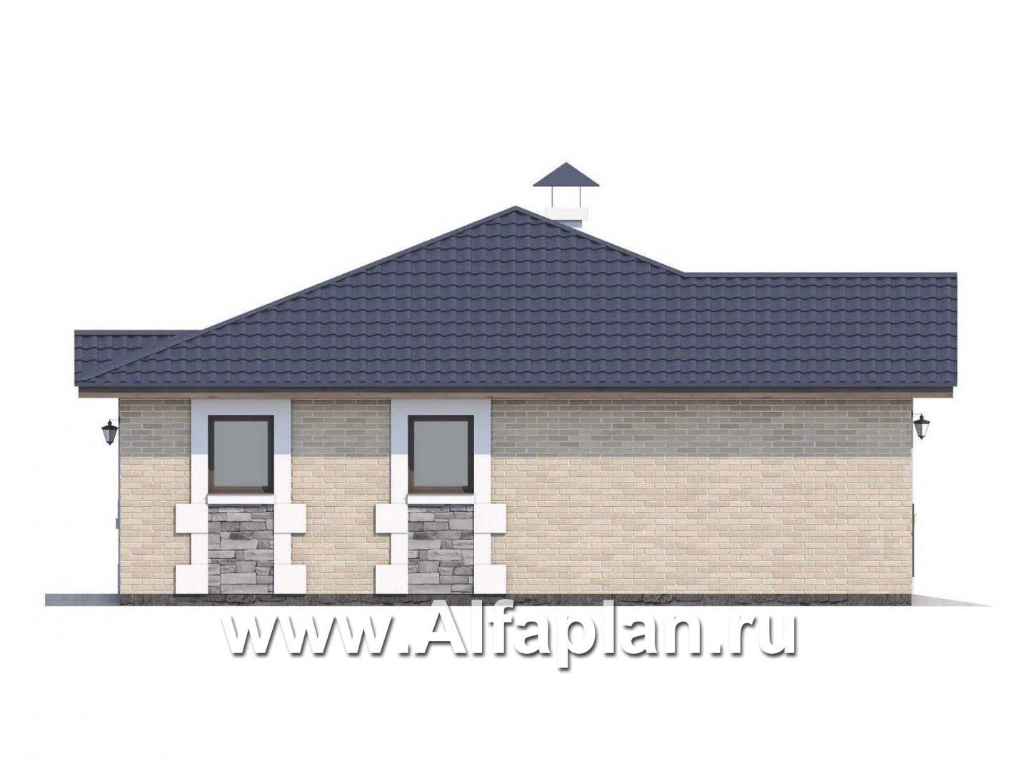 Проекты домов Альфаплан - Удобный хоз. блок - и баней - изображение фасада №3