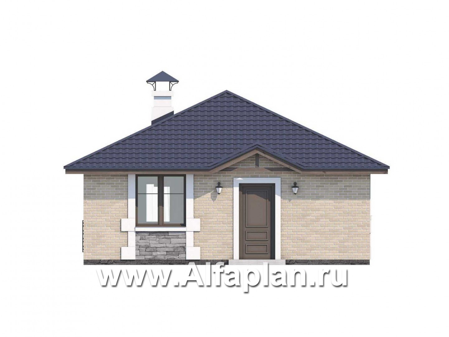 Проекты домов Альфаплан - Удобный хоз. блок - и баней - изображение фасада №4