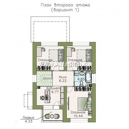 «Вламинк» - проект двухэтажного дома, с террасой, с гаражом, в современном стиле Акварель - превью план дома