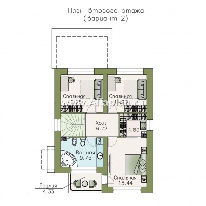 «Вламинк» - проект двухэтажного дома, с террасой, с гаражом, в современном стиле Акварель - превью план дома