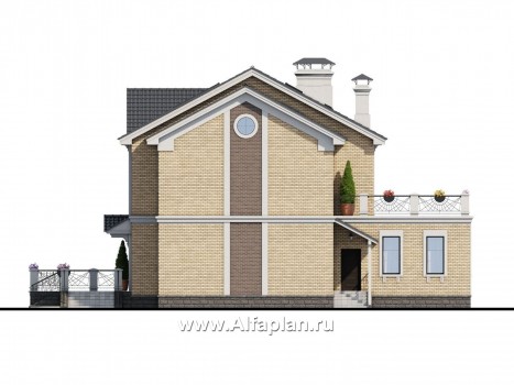 Проекты домов Альфаплан - «Богема» — эксклюзивное классическое поместье с бассейном - превью фасада №2