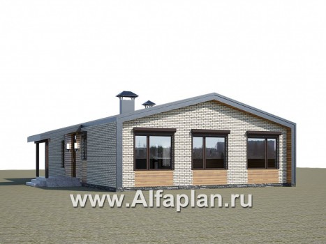 Проекты домов Альфаплан - «Йота» - каркасный дом с двускатной кровлей - превью дополнительного изображения №3