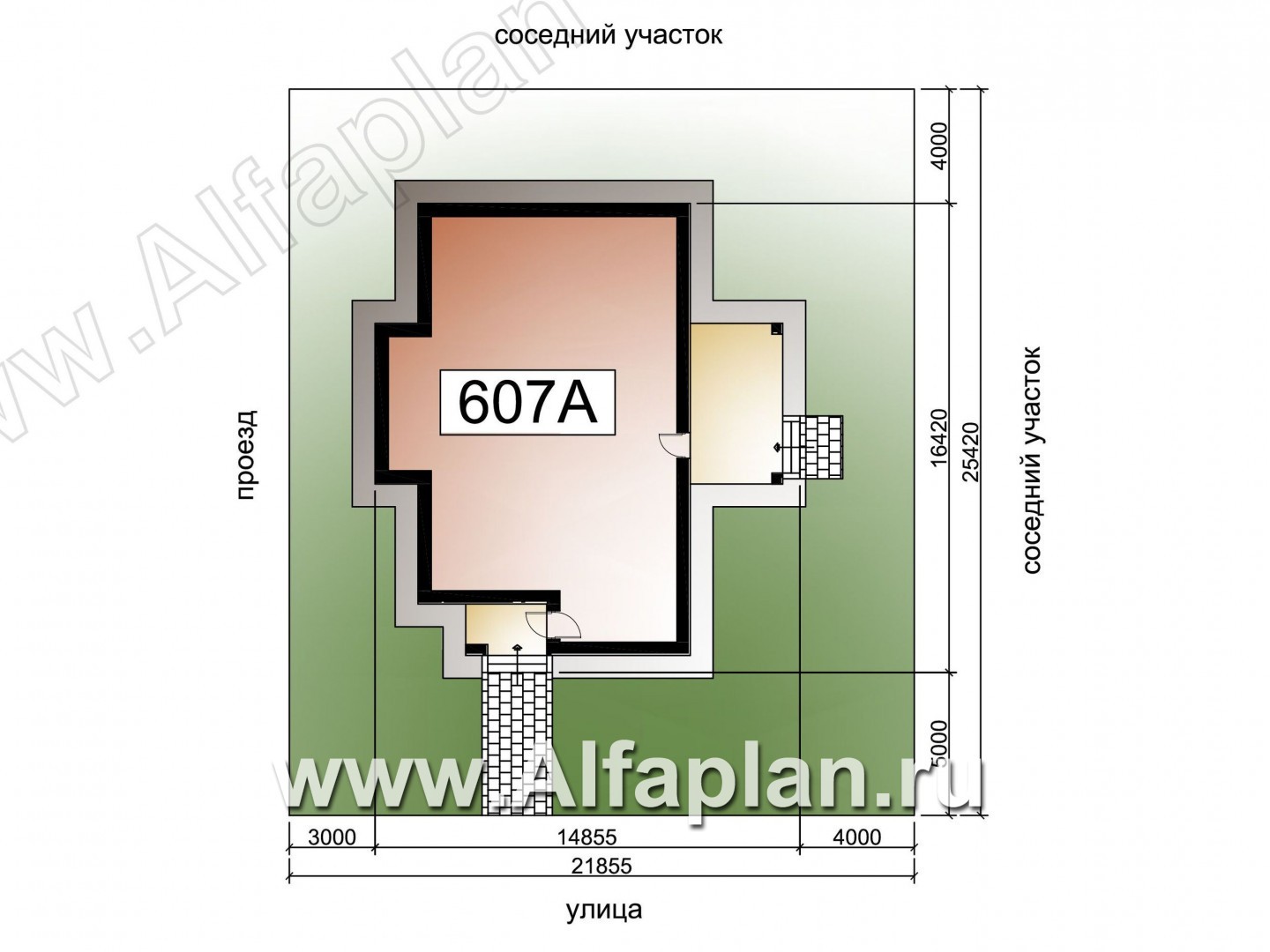 Проекты домов Альфаплан - «Грация» - современный компактный одноэтажный коттедж с террасой - дополнительное изображение №1