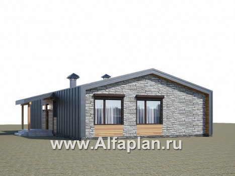 Проекты домов Альфаплан - «Йота» - каркасный дом с сауной - превью дополнительного изображения №2