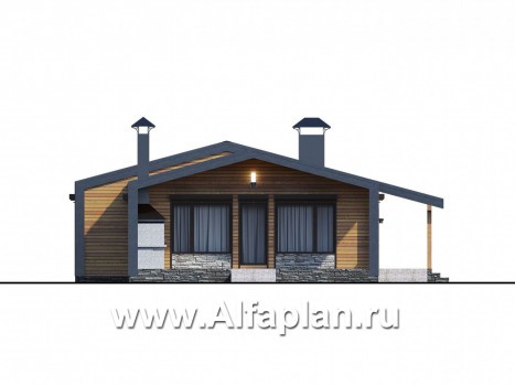 Проекты домов Альфаплан - «Лямбда» - просторный дом в современном стиле - превью фасада №1