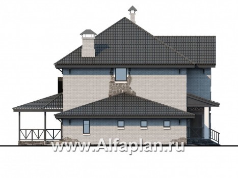 Проекты домов Альфаплан - «Фабула» - классический коттедж с гаражом и бильярдной - превью фасада №3
