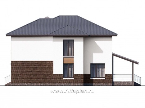 Проекты домов Альфаплан - «Ирида» - стильный современный дом - превью фасада №2
