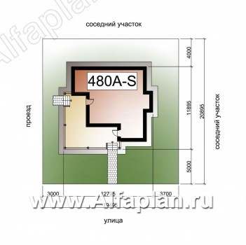 Проекты домов Альфаплан - «Квантум» - коттедж с односкатной крышей - превью дополнительного изображения №1
