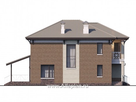 Проекты домов Альфаплан - «Вишера» - стильный дом с оптимальной планировкой - превью фасада №3
