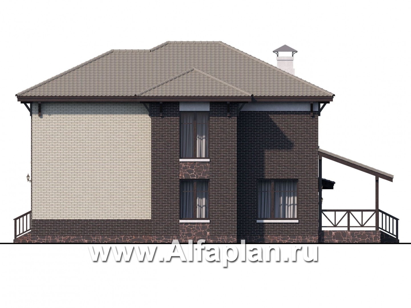 Проекты домов Альфаплан - «Вишера» - стильный дом с гаражом - изображение фасада №2