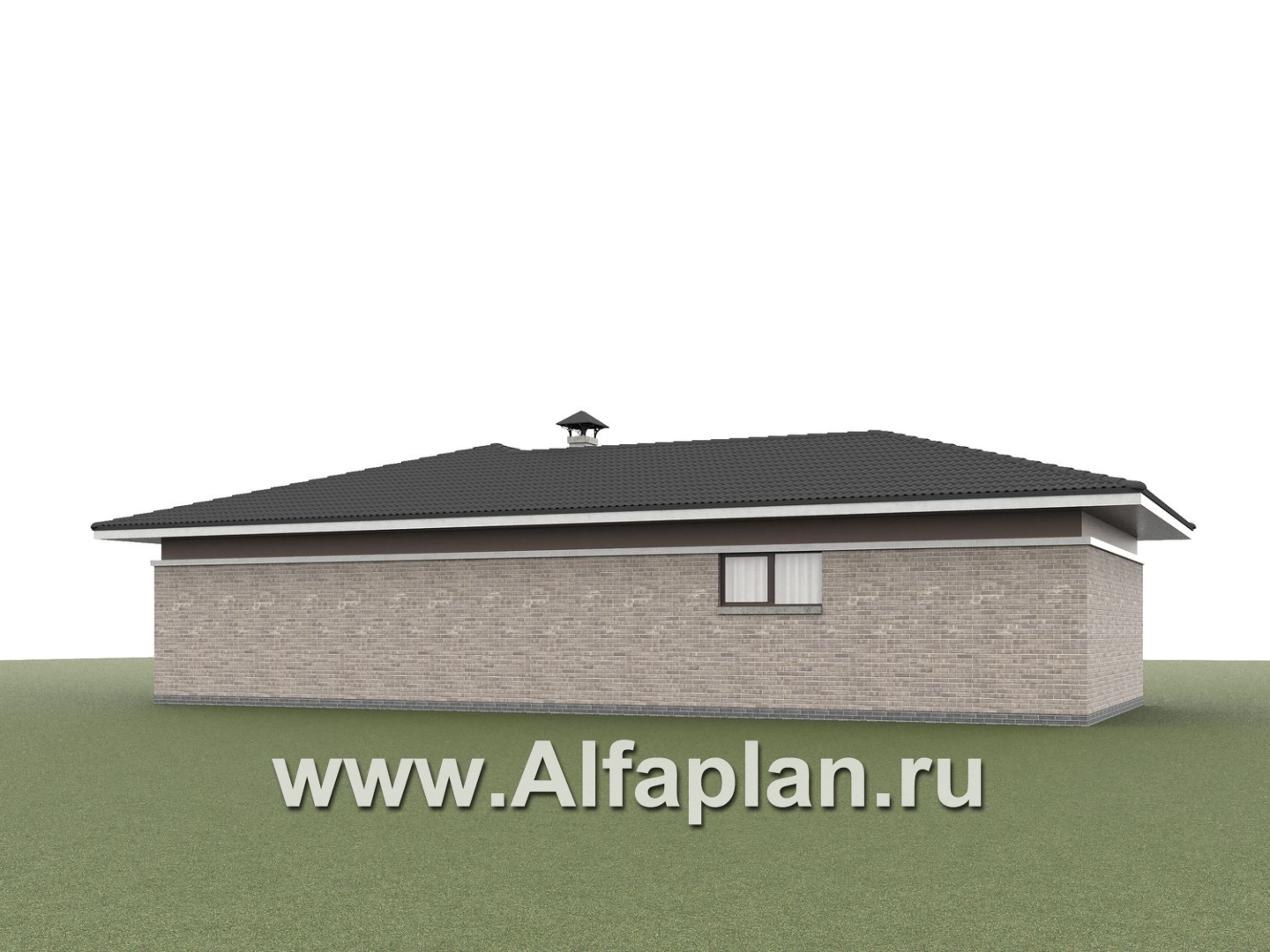 «Ваниль» - проект одноэтажного дома, 4 спальни, сауна, в стиле Райта - дизайн дома №4