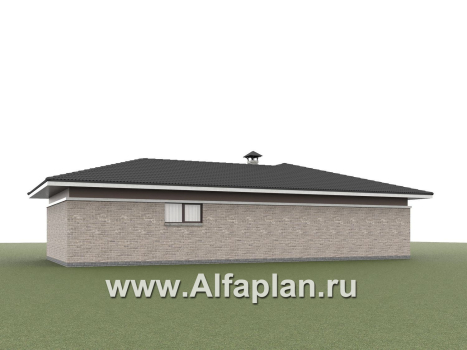 «Ваниль» - проект одноэтажного дома, 4 спальни, сауна, в стиле Райта - превью дополнительного изображения №4
